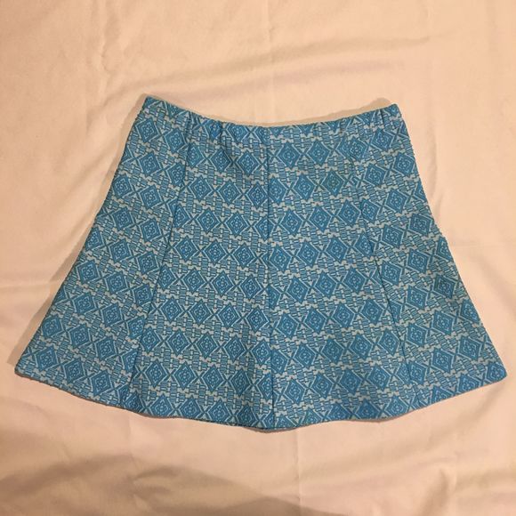 Vintage Diamond Knit Turquoise Retro Circle Skirt - Picture 9 of 10